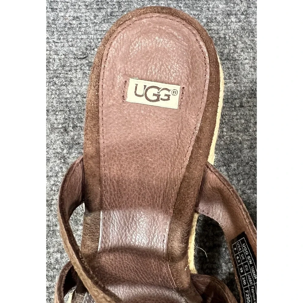 UGG Australia Brown Suede Strap Wedges Womens EU 39 US 8-8.5